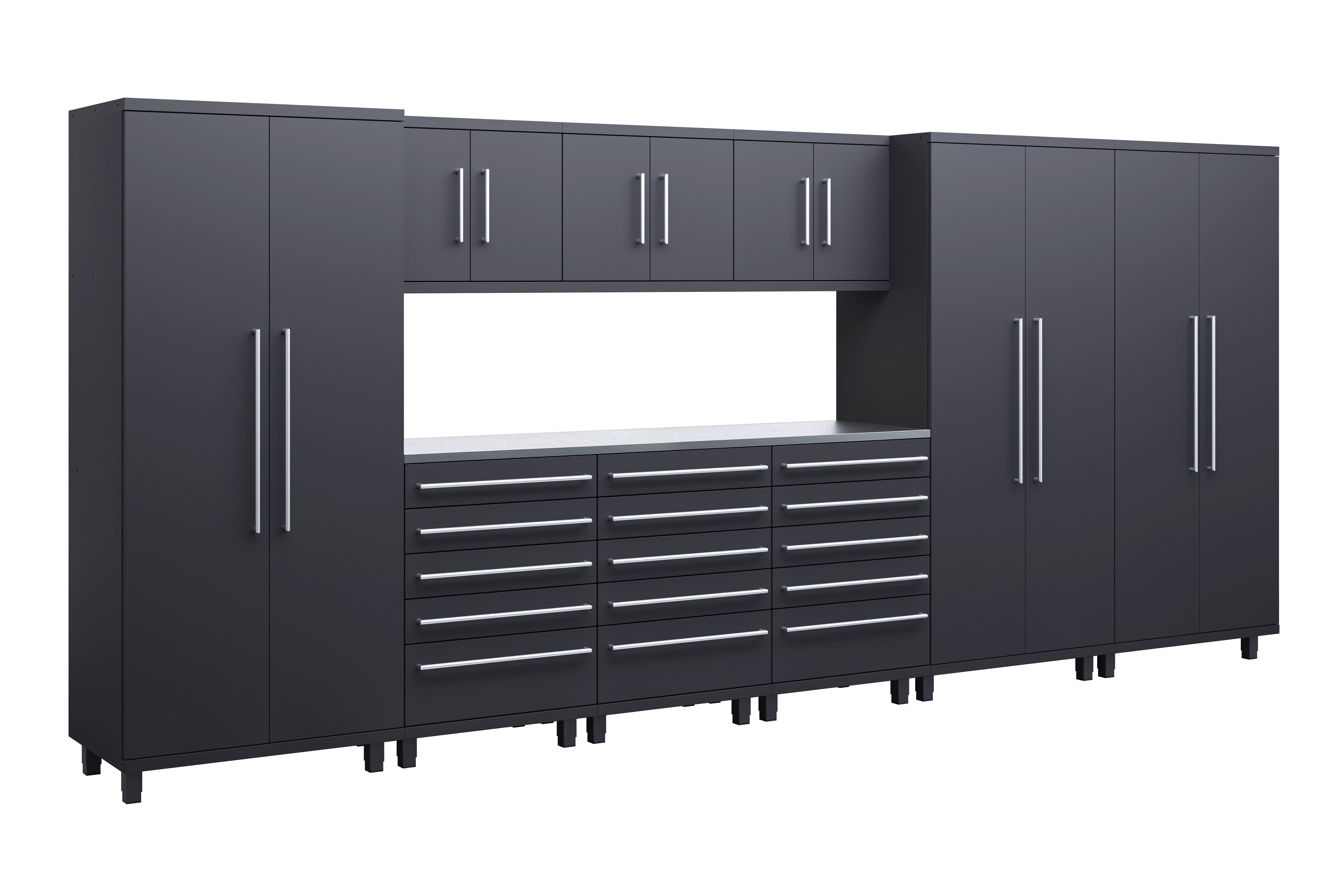 Prestige Series 10pc Cabinet Set with Tool Drawers, Wall Cabinets and 36" Lockers