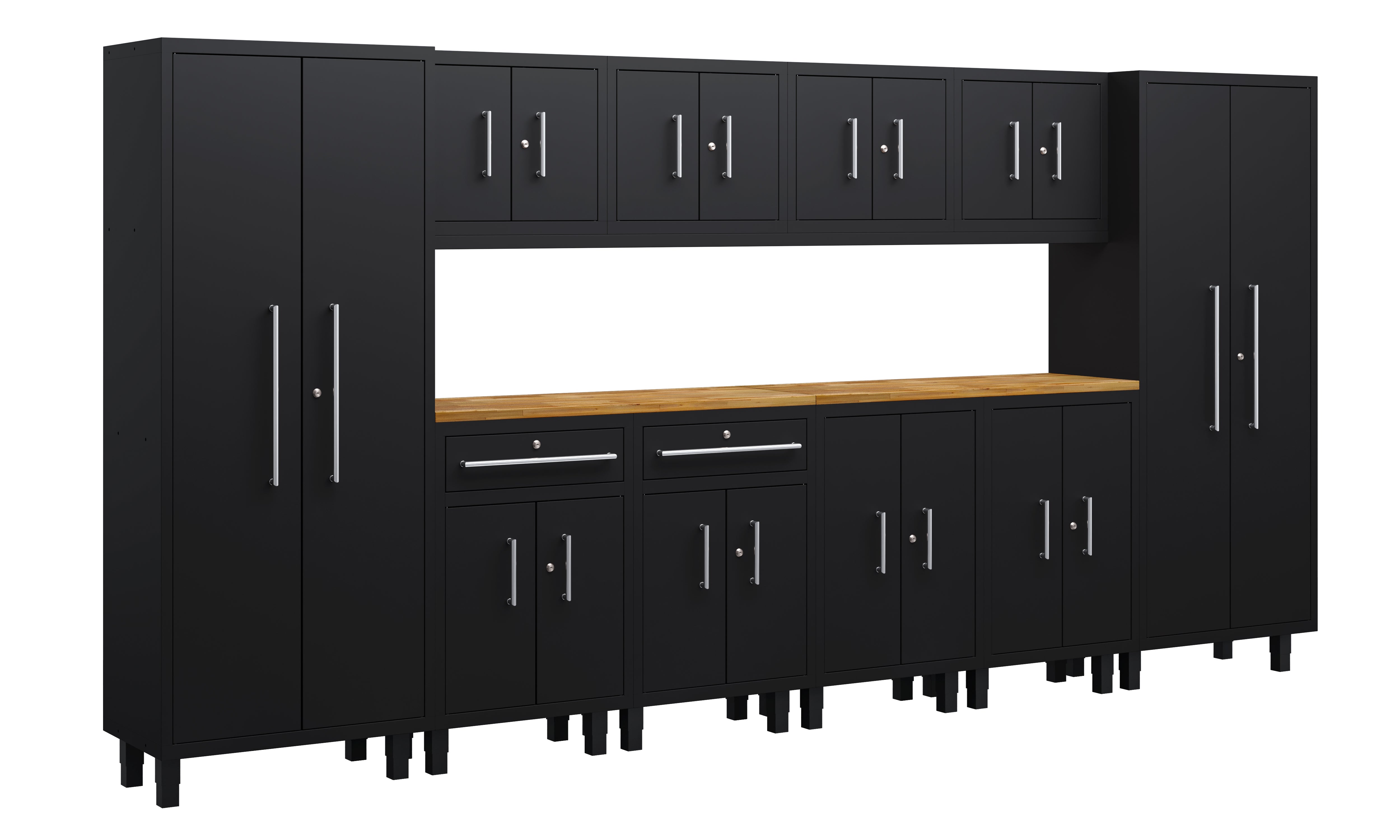 Ensemble d'armoires Core Plus Series 12 pièces avec base, tiroirs à outils, armoires murales et casiers de 76,2 cm