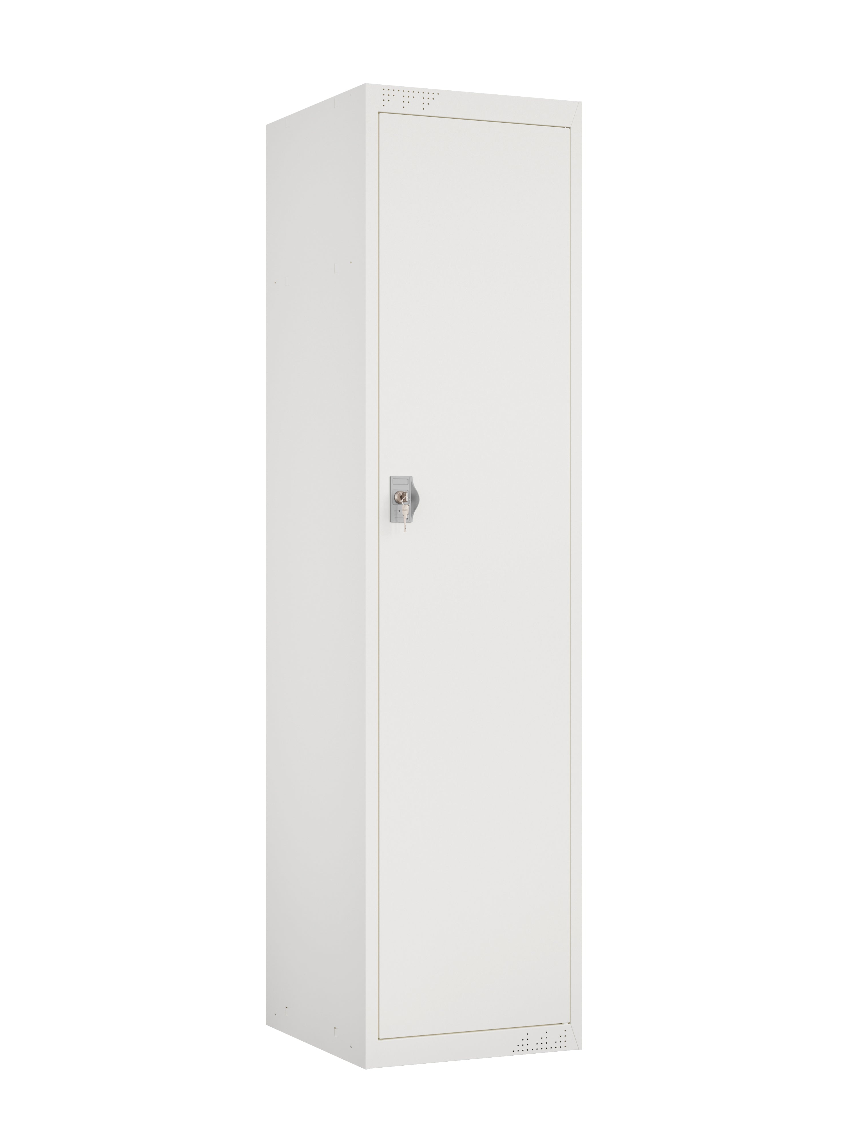 KDS Flat Pack Storage Locker 17.7”W x19.7”D x 71”H Main Unit with key lock - 4 Shelves - White
