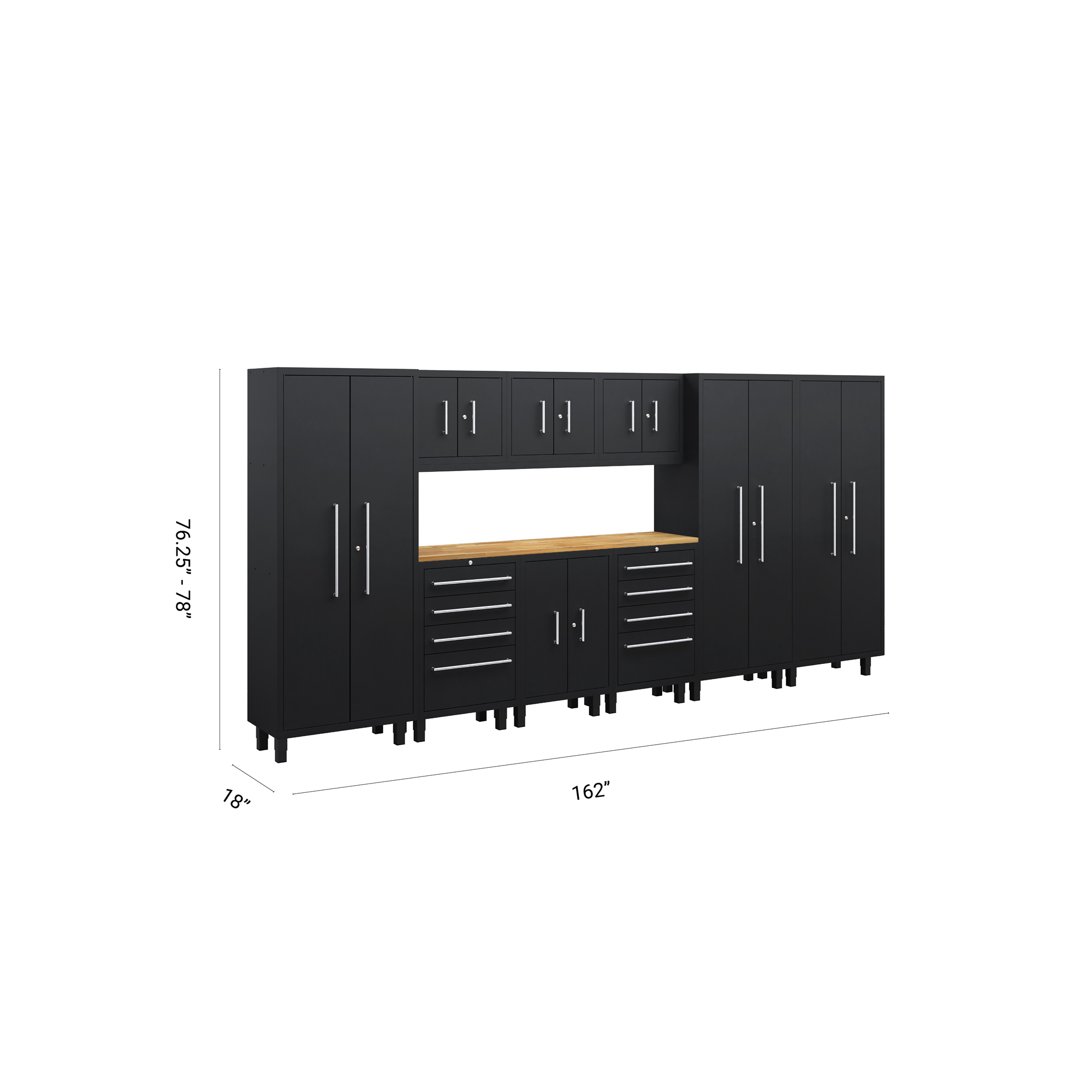 Core Plus Series 10pc cabinet set with Base, Tool Drawer, Wall and 30" Locker Cabinets