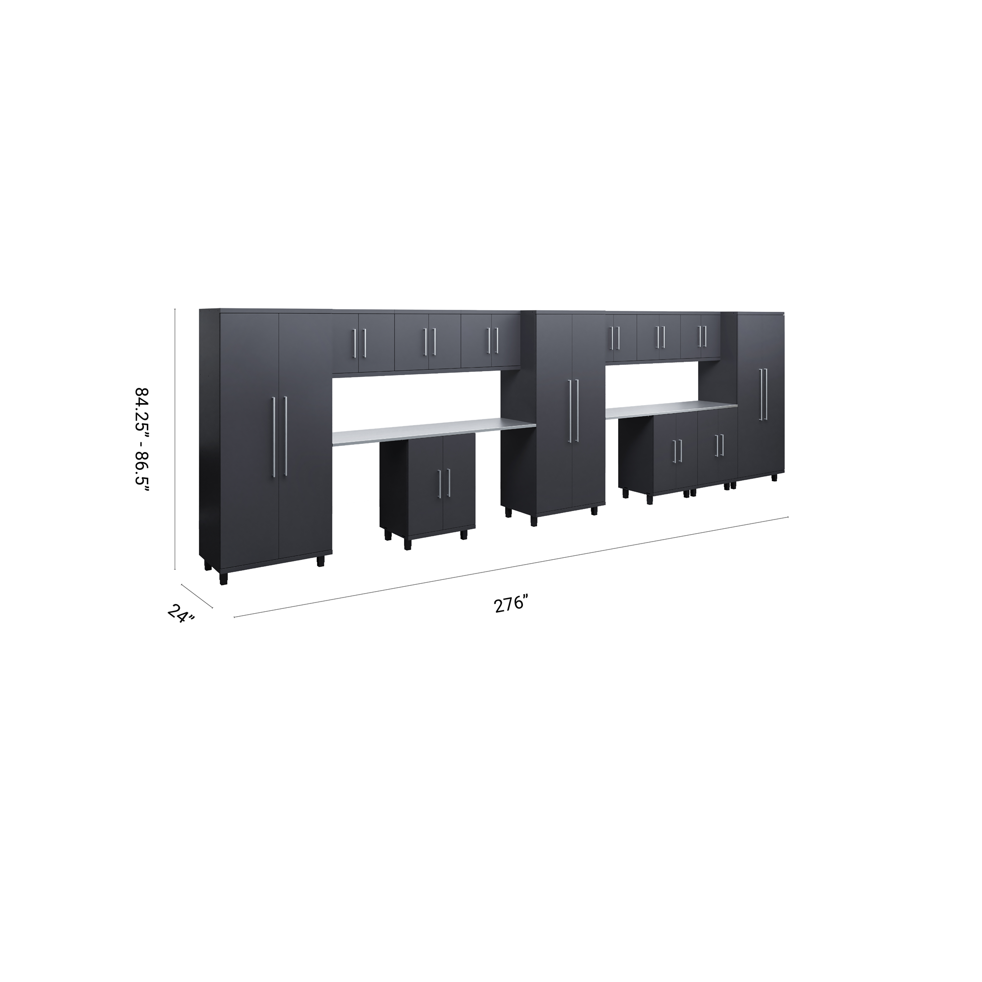 Prestige Series 14pc Cabinet Set with Base, Wall Cabinets and 36" Lockers