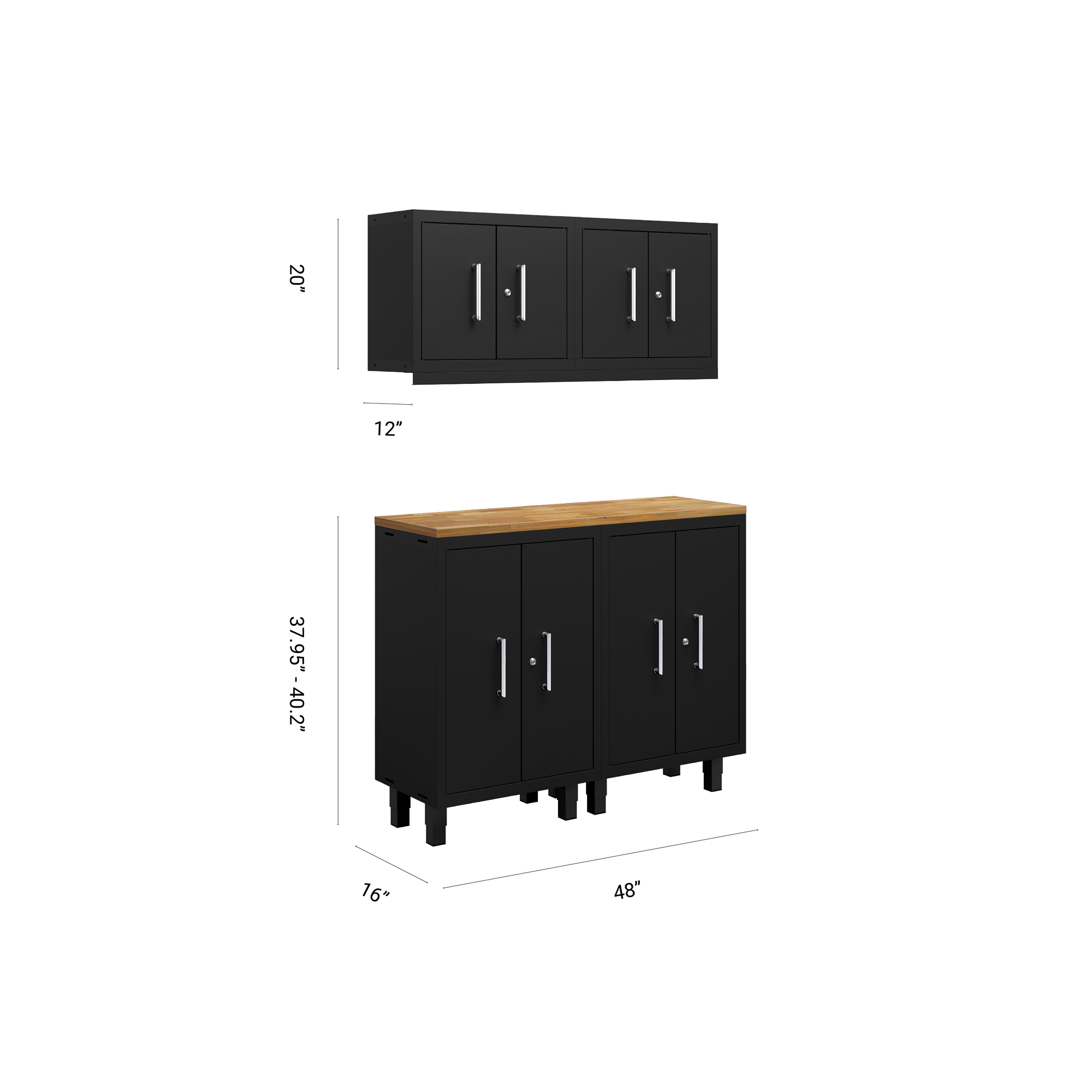 Core Plus Series 5pc Cabinet Set with Base and Wall Cabinets