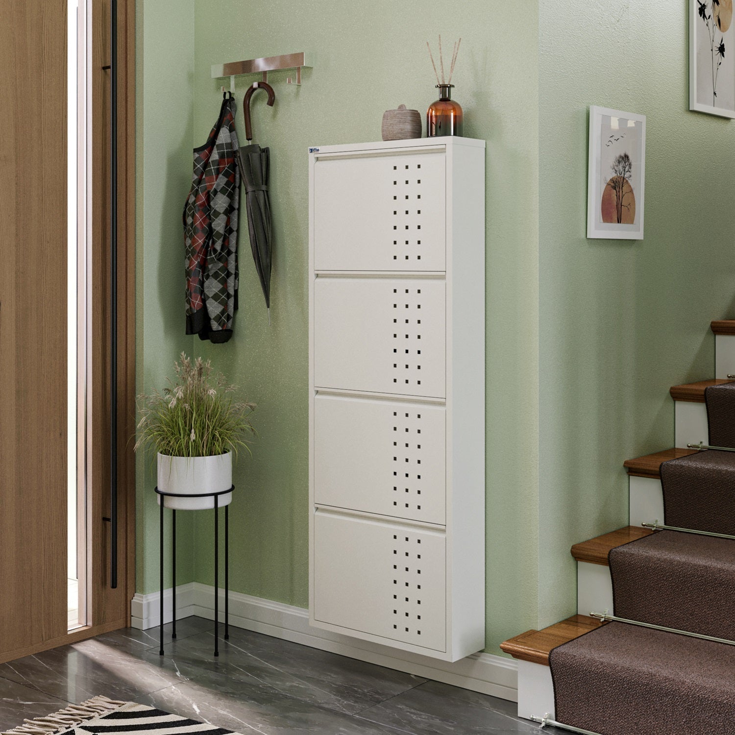 4 Door Metal Shoe Cabinet With Front Ventilation - AYK