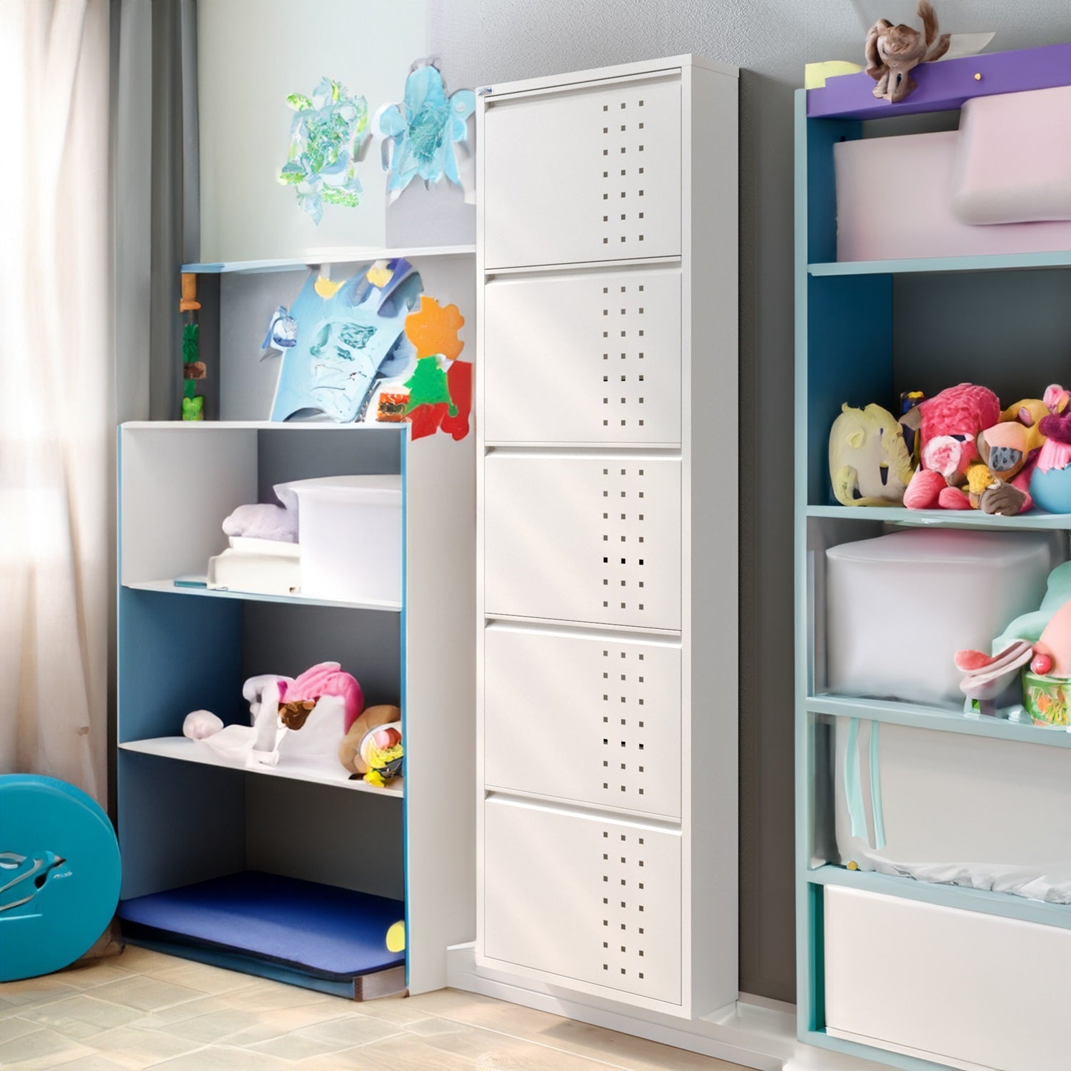 5 Door Metal Shoe Cabinet With Front Ventilation - AYK