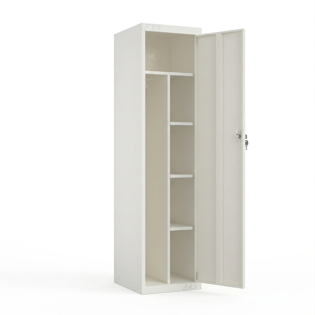 KDS Flat Pack Split Storage Locker 17.7”W x19.7”D x 71”H Main Unit - White